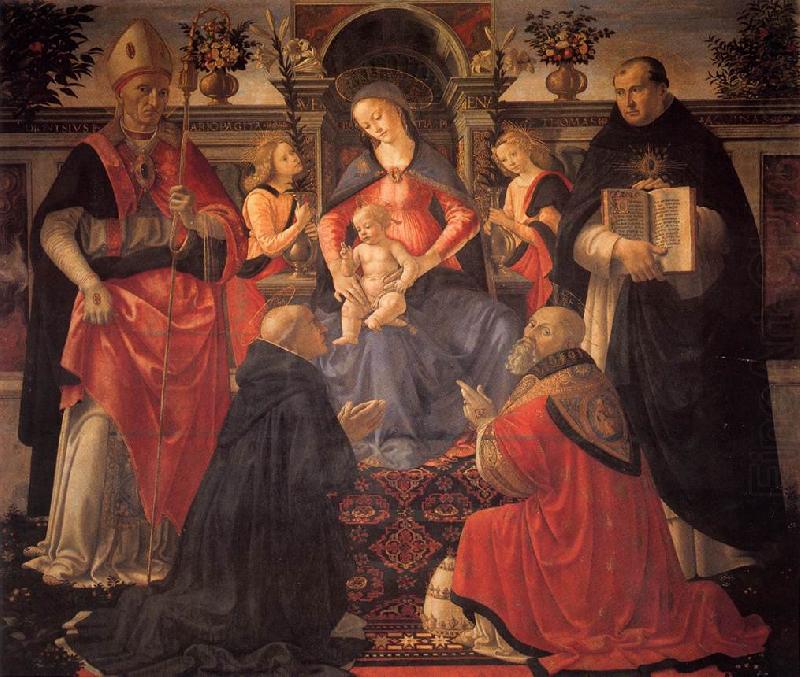 GHIRLANDAIO, Domenico Madonna and Child Enthroned between Angels and Saints china oil painting image